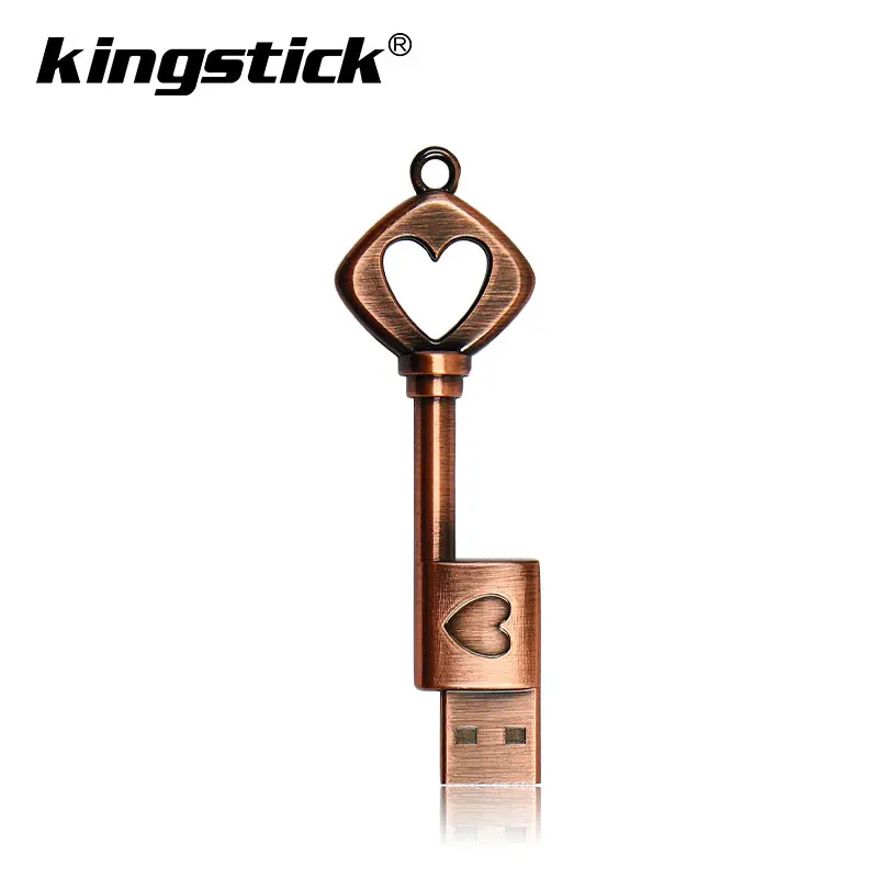 Металлический USB флеш накопитель в форме сердца U диск медный Love Key 4 ГБ 8 16 128 Мб