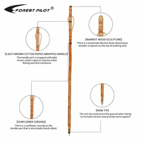 forest pilot wooden walking cane for men and women handcrafted of hardwood nature color 120cm 2pcs each box