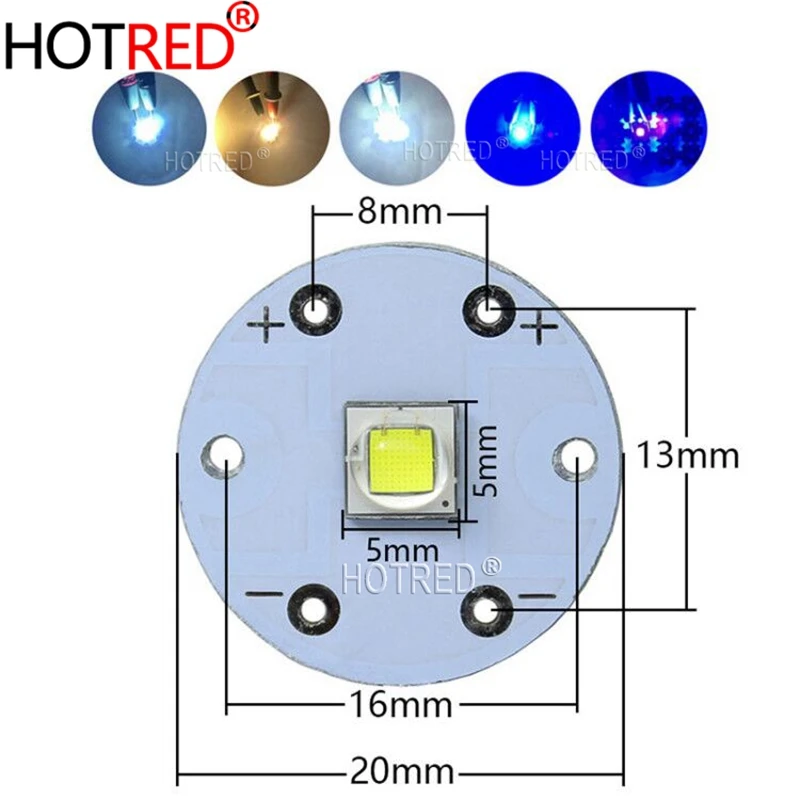 Светодиодный светильник Cree 10 Вт T6 XML2 U2 SMD5050 Круглый 20 мм PCB для вспышки