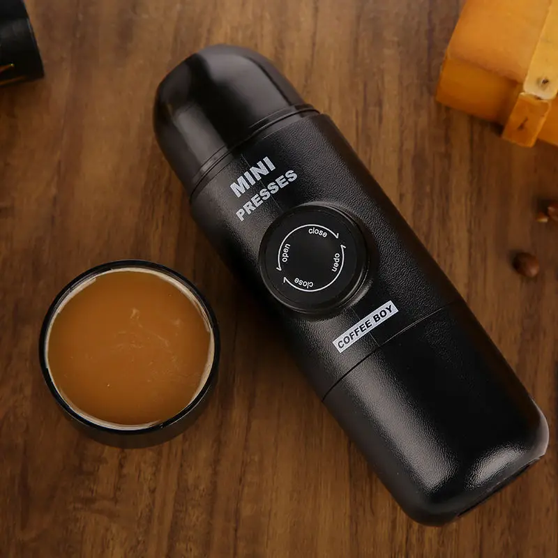 M&aacute;quina de caf&eacute; port&aacute;til con c&aacute;psula, molinillo de Espresso a presi&oacute;n Manual para exteriores, taza de caf&eacute; Manual para el hogar, Mini filtros de caf&eacute;-5
