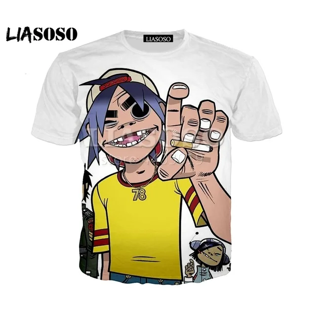 Новинка 2019 футболка с 3D-принтом музыкальной группы Gorillaz для мужчин и женщин