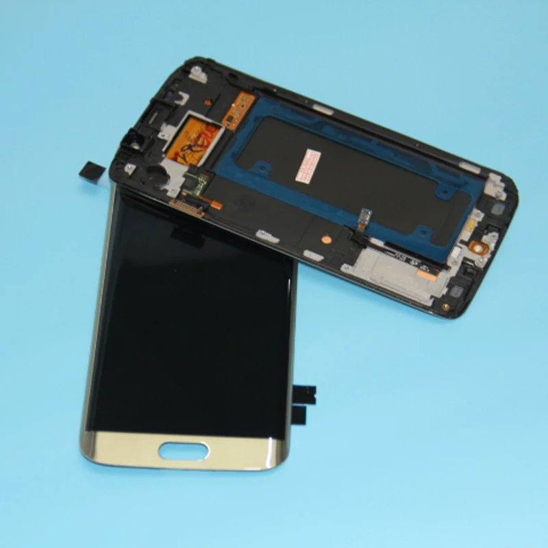 Супер Amoled дисплей для SAMSUNG Galaxy s6 edge G925F G925I ЖК-дигитайзер в сборе с рамкой запасные