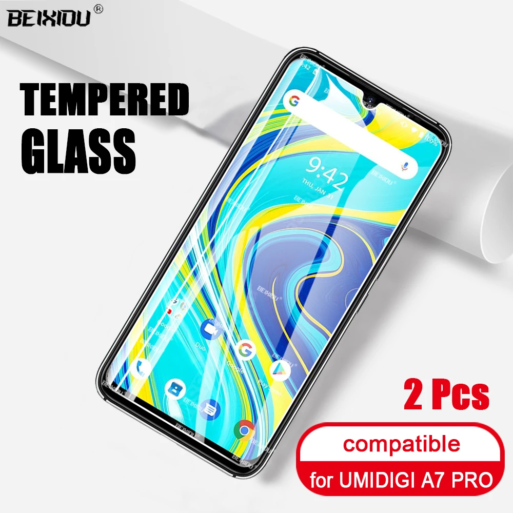 2 шт Полное закаленное стекло для UMIDIGI A7 PRO защита экрана 2.5D 9h профессиональная