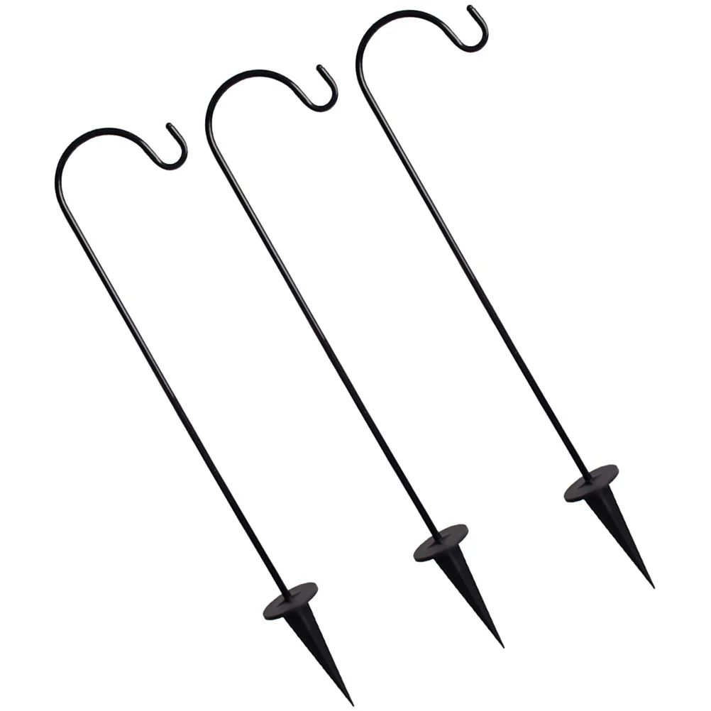 

3Pcs Outdoor Shepherd Hooks Courtyard Hanging Hooks Practical Garden Stakes