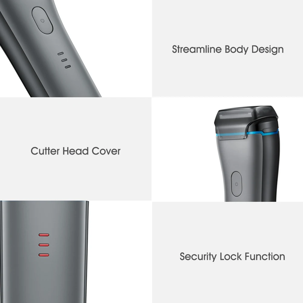 Глобальная версия электробритва Smate Мужская бритва Type C с USB перезаряжаемая