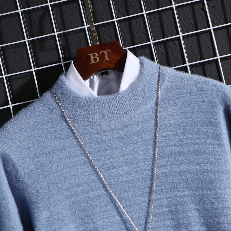 

Men's Winter Knitted Sweater 2020 Autumn Winter Casual Pullover Vintage Black Slim Fit Long Sleeve Knitted Sweaters Male For Men