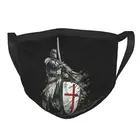 Защитная маска Templar для мужчин, средневековый воин, меч, броня, шлем, эмблема, маска защитный респиратор, неодноразовая маска для рта