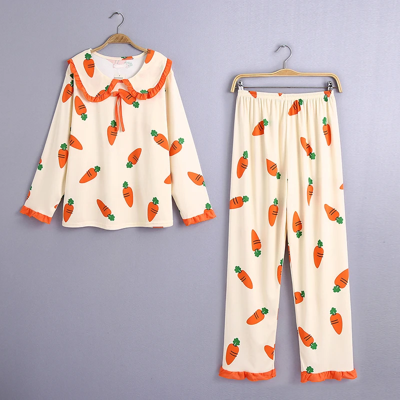 

2020 New cute girls early autumn home clothes fall long sleeved slacks two suits