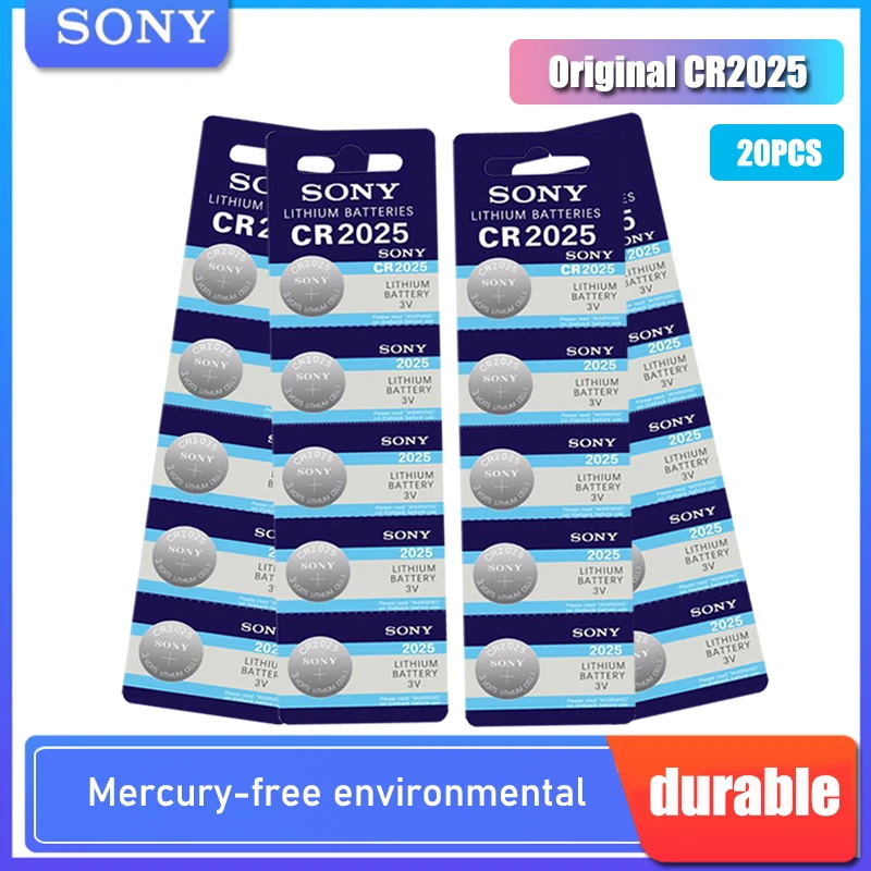 20 шт абсолютно новый SONY CR2025 кнопочный аккумулятор 3 в литиевые батареи CR 2025 для