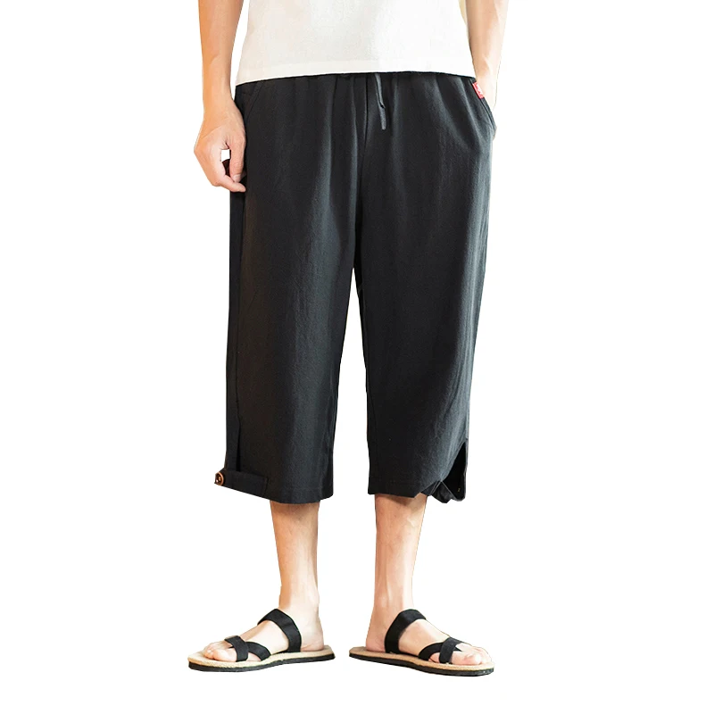 

2021 summer new men's sports pants pure cotton casual street 3/4 cropped pants running pants men's fitness sports pants