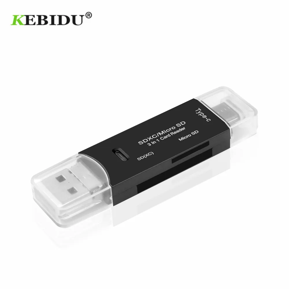 

KEBIDU USB 3,0 type C OTG кардридер для SD Micro SD TF адаптер Высокая скорость для ноутбуков Аксессуары смарт-памяти SD кардридер