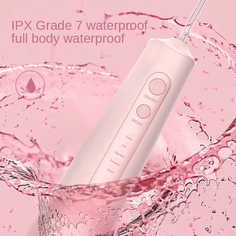 

ABS Dental Irrigator Portable Electric Dental Flusher Household Water Floss Five-Speed Adjustment High Capacity IPX7 Waterproof