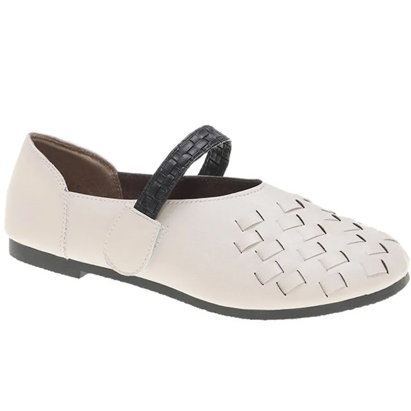 

Shoes Woman 2021 Female Footwear Round Toe Soft Shallow Mouth Casual Sneaker All-Match New Dress Retro Grandma Summer Buckle Str
