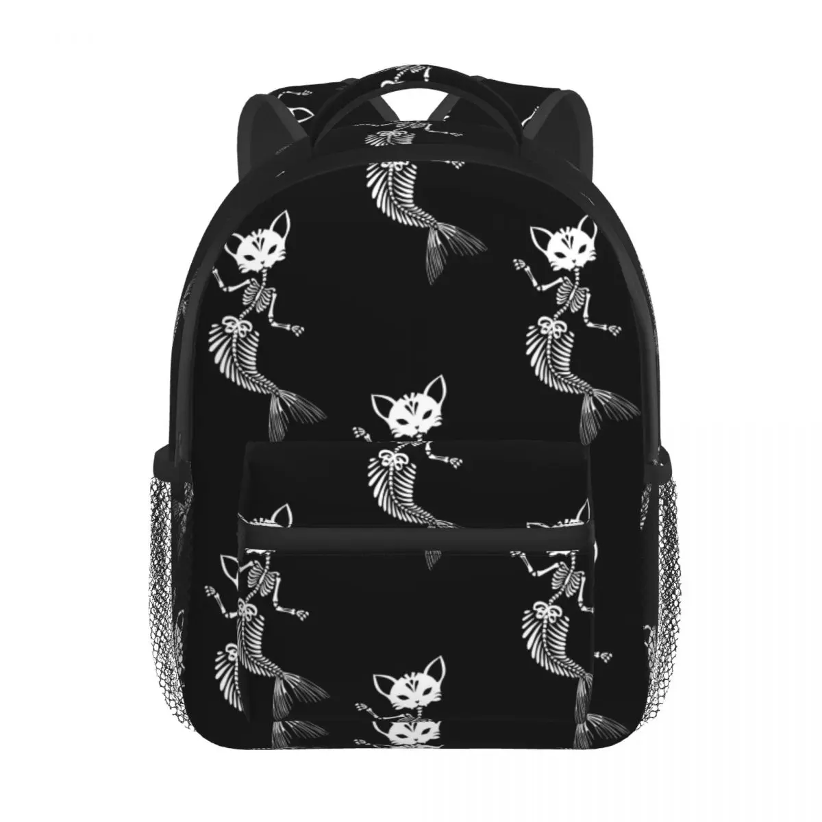Skeletons Cat With Tail Of Mermaid Pattern Baby Backpack Kindergarten Schoolbag Kids Children School Bag