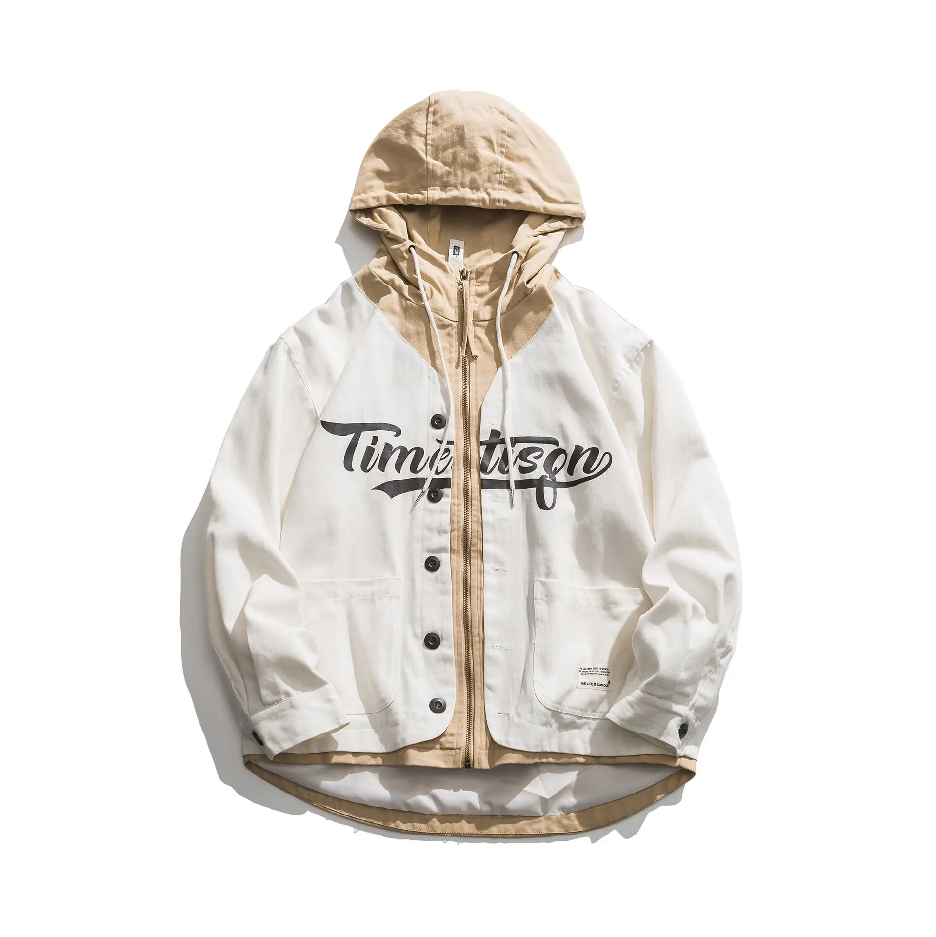 

2021 Men Jacket Spring Letter Hit Color Patchwork Hoody Baseball Jacket Casual Sport Windbreaker Hip Hop Streetwear