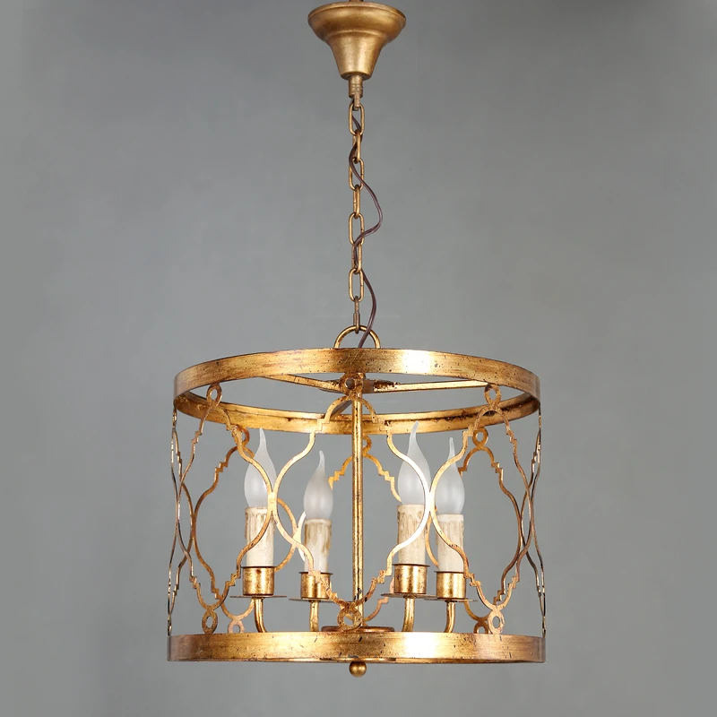 Металл в стиле кантри люстра Золотая клетка светильник кухонная арматура Лофт