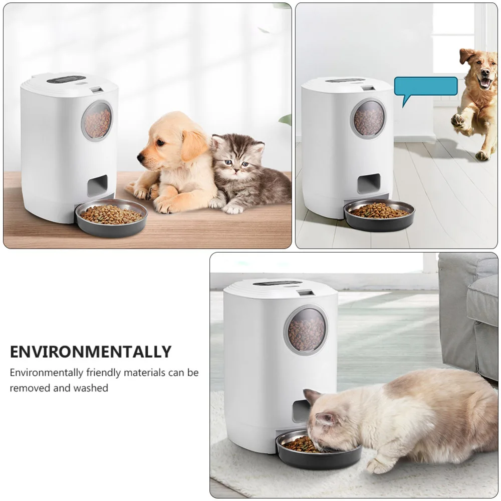

1pc 4.5L Pet Food Container Smart Automatic Pet Feeder Dog Cat Food Feeder