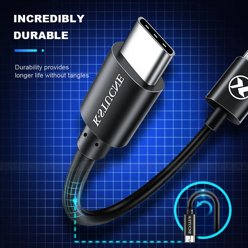 Usb type-C кабель 20 см короткий кабель передачи данных для быстрой зарядки для samsung S9 S8 Plus USB-C провод для huawei Xiao mi 8 mi 9 зарядный кабель