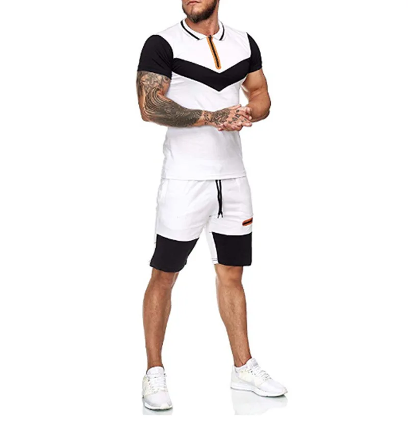 

Shorts Set Men 2021 Summer Fashion Fitness Suit Fashion Print T-Shirt + Shorts Sportswears 2 Piece Sets Male Jogger Tracksuit