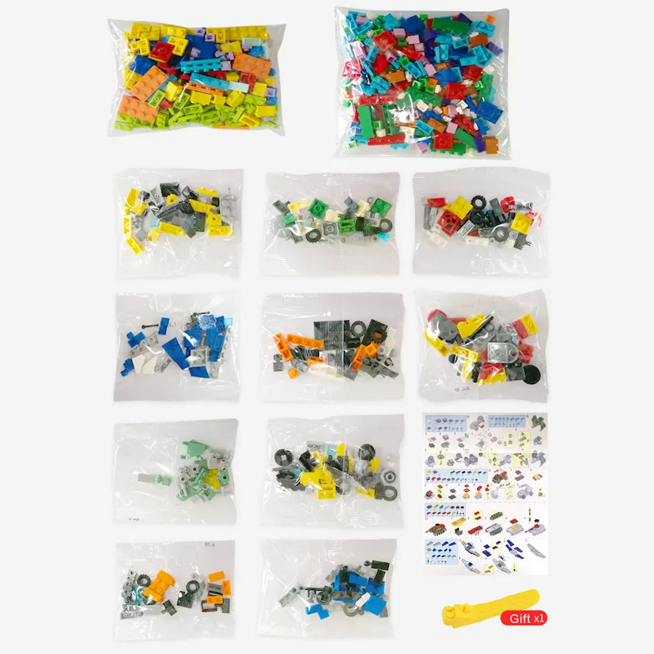 

800+Pieces DIY Building Blocks Bulk Sets City Creative Classic MOC Car Alphabet Bricks Creator Toys For Children Christmas Gift