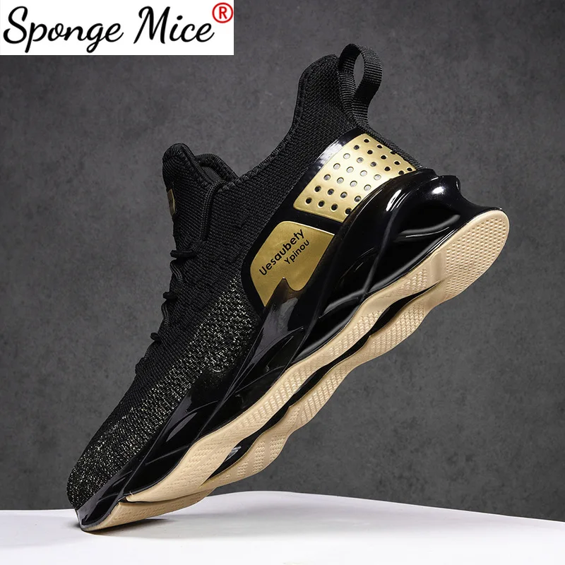 

New Blade Cushioning Sneakers Mesh Running Shoes for Men Breathable Profession Sports Shoes Outdoor Athletic Training Sneakers