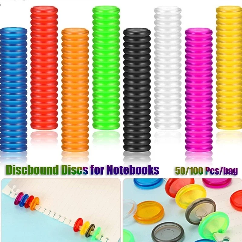 100 шт Красочный диск в кожаном переплете Discbound записные книжки/планировщика 24/28 мм