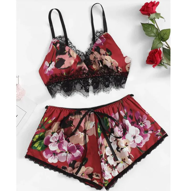 Женская атласная пижама комплект для сна лето 2020 | одежда