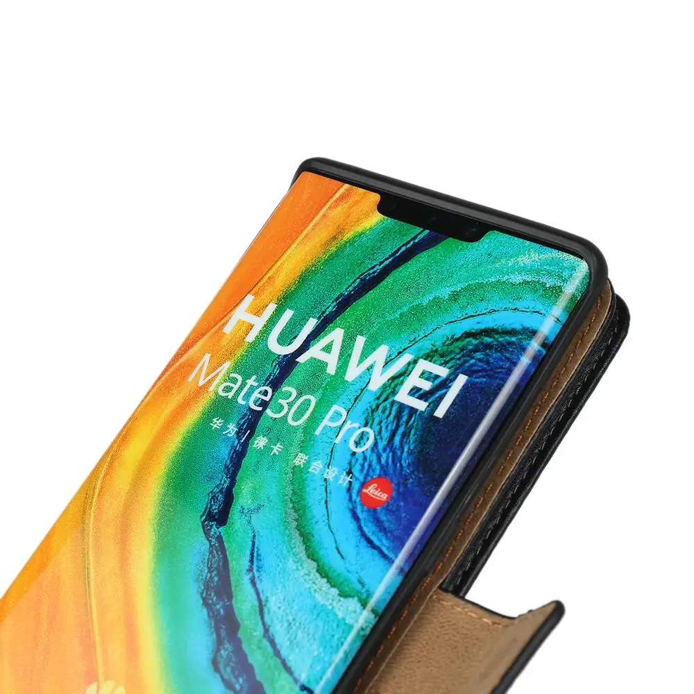 Мобильный телефон Huawei Mate 30 Pro кожаный чехол левый и правый откидной кронштейн для