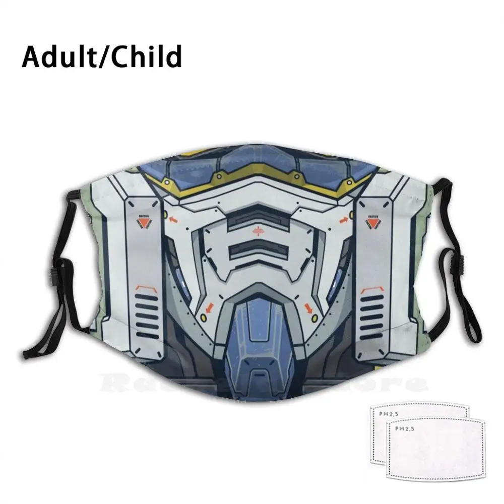 Маска для лица с забавным принтом Rx - 78 G3 многоразовый фильтр Pm2.5 роботов-Аниме Gundam
