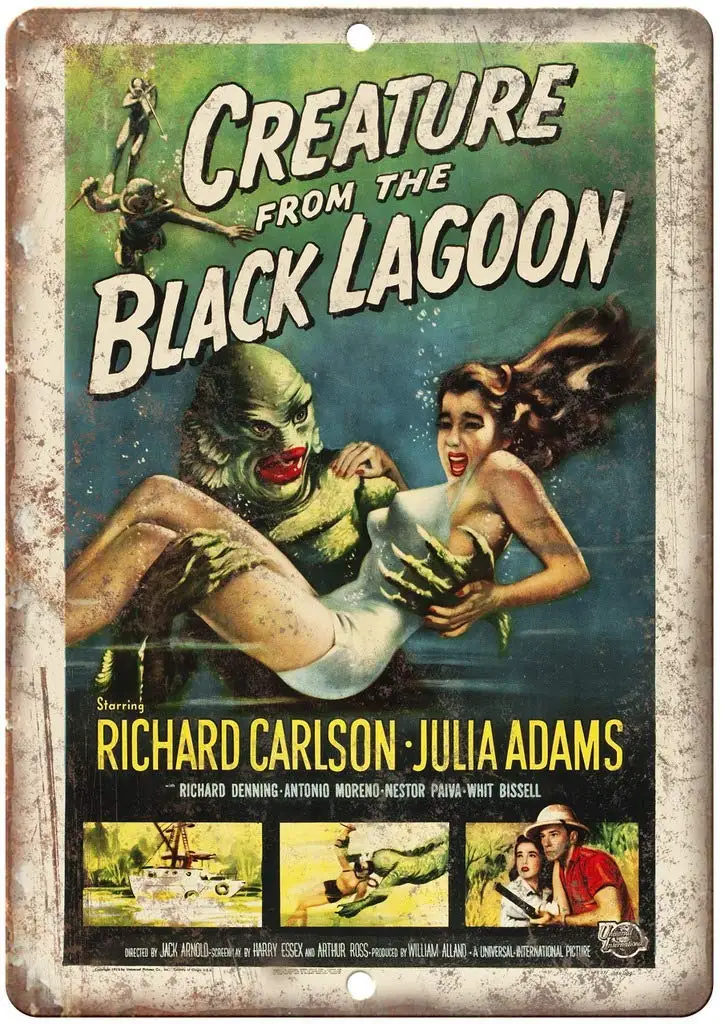 

Металлическая настенная жестяная наклейка с изображением животного Из Черной лагуны