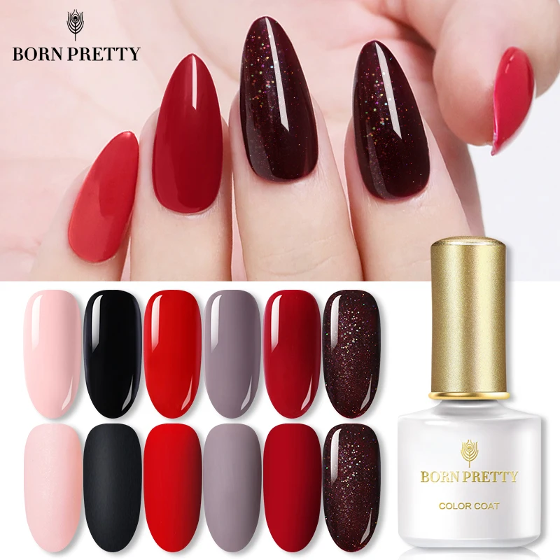 Гель-лак для ногтей BORN PRETTY черный белый розовый цветной гель Полупостоянный