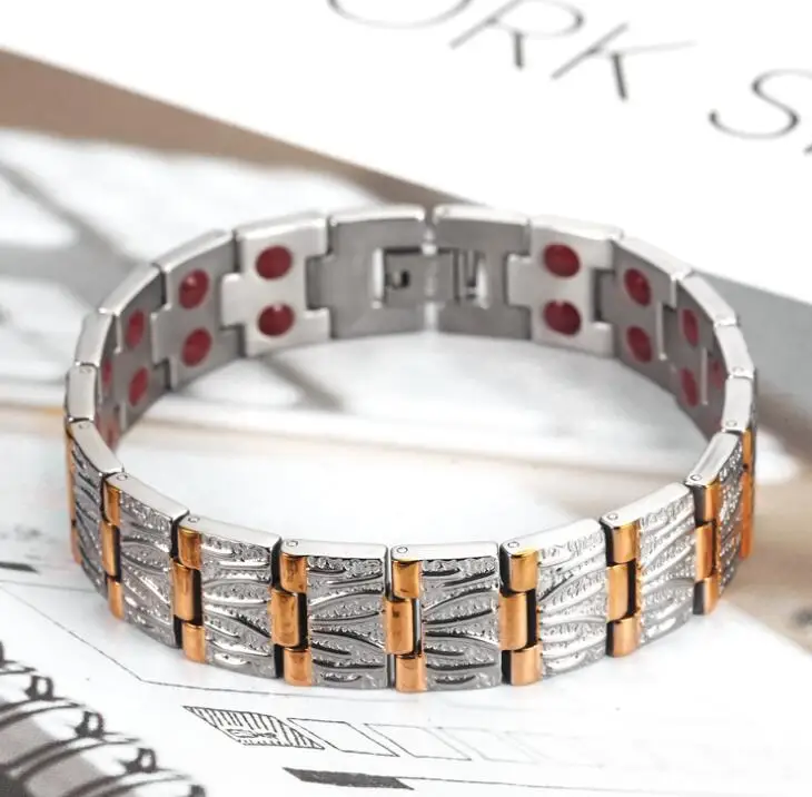 

2020 Vintage Pure Magnetic Pain Relief Bracelet for Men Therapy Double Row Magnets Link Chain treatment health bracelet