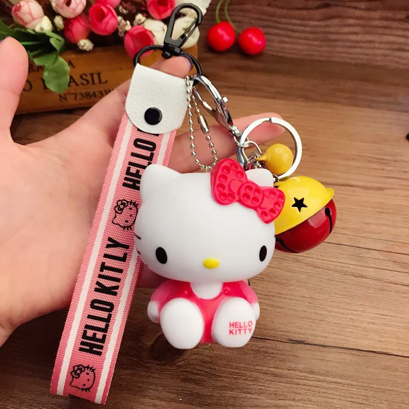 4 Новинка, женский брелок hello kitty, подарок для девушек, висячая веревка, браслет на запястье, автомобильная сумка, брелок, брелок, цепочка для ключей, брелок для телефона - Цвет: 4