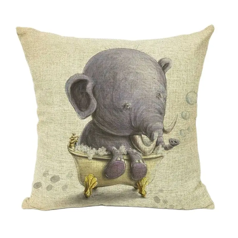 Серия животных наволочка 45*45 см милый слон птица черепаха белка узор для