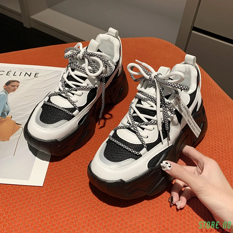 

Platform Shoes Woman Sneakers Fashion Designer Increasing Casual White Ladies Shoes Sport Chunky Sneakers Woman Baskets Femme