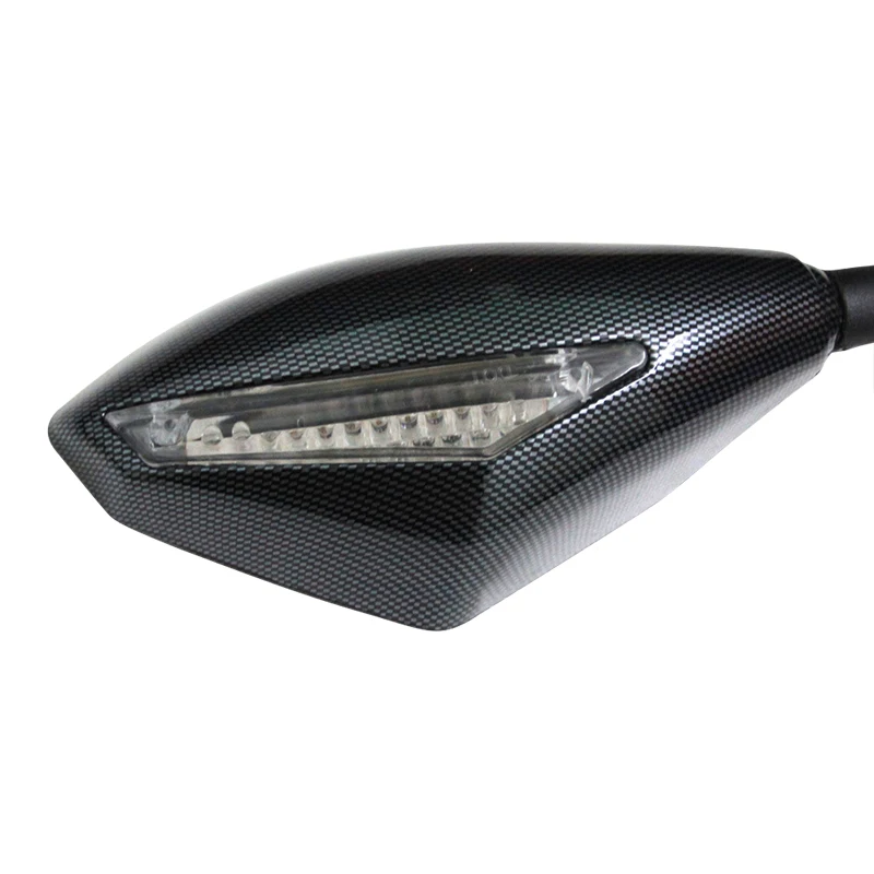 Зеркало мотоциклетное со светодиодным индикатором поворота 1 шт.|Боковые зеркала