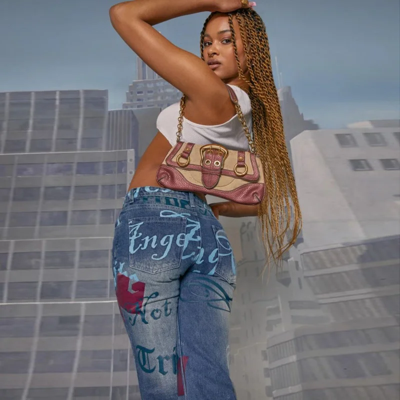 Брюки-бойфренды женские с низкой посадкой длинные джинсовые брюки винтажные