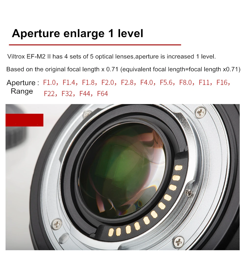 Viltrox EF-M2II усилитель скорости адаптер фокусный редуктор Автофокус 0.71x для Canon EF Крепление объектива к Panasonic Olympus M43 камера