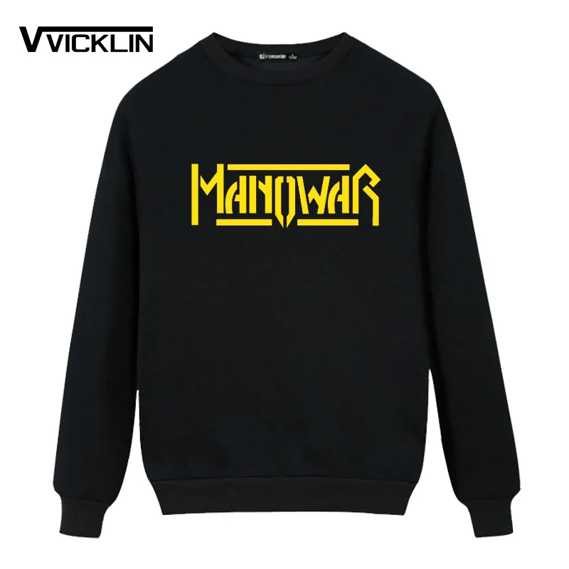 

2021 Fashion Cotton Short Fleece Hoodies Sweatshirt Printed Manowar Rock Band Tracksuits Sportswear Men Skateboard Hip Hop