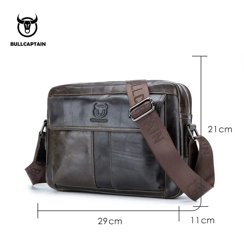 

Bullcaptain New 2020 Leather Shoulder Bags Men's Diagonal Bages Is a Business Briefcase Large Capacity Casual Handbag's