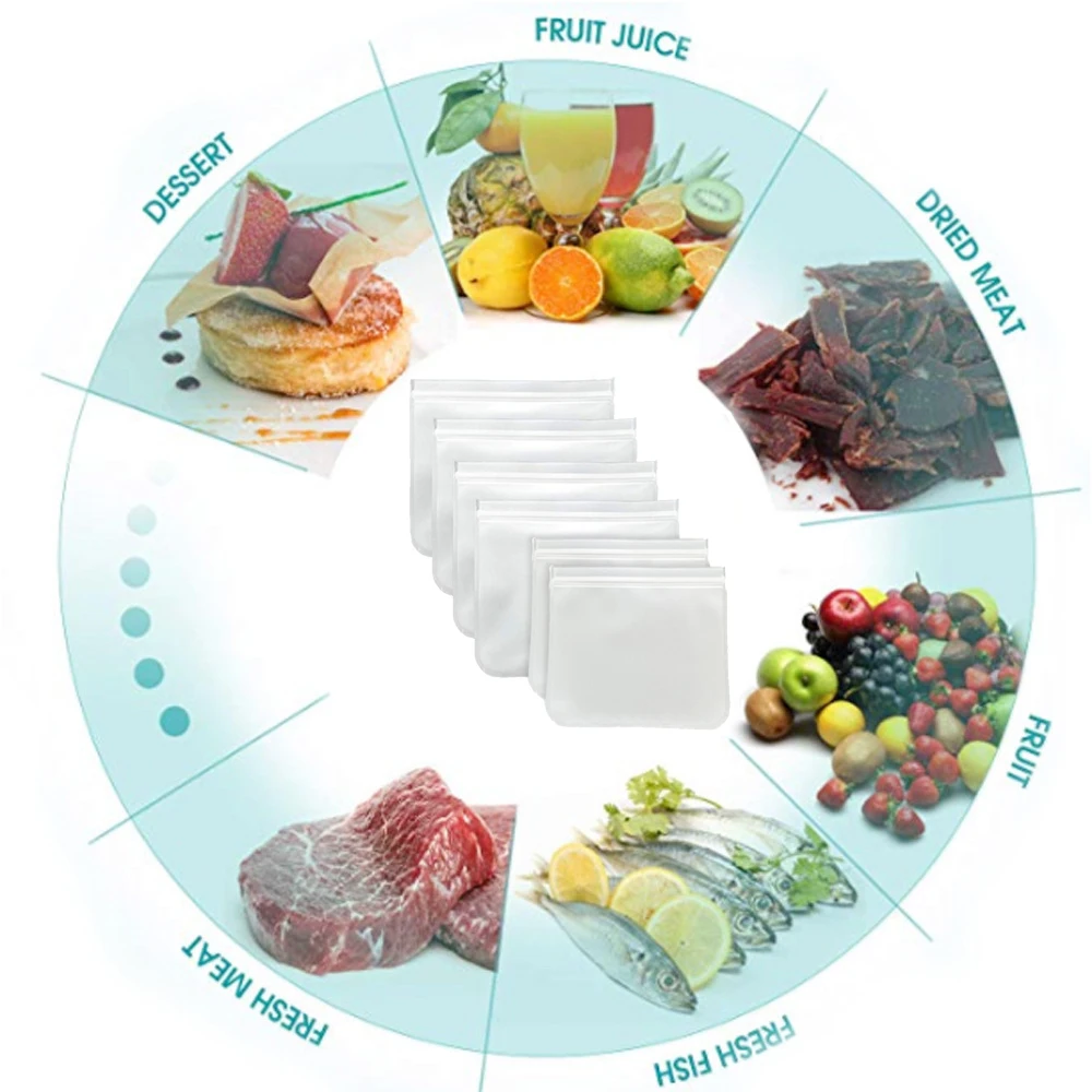6 упаковок биоразлагаемых многоразовых мешков для хранения пакет морозильной