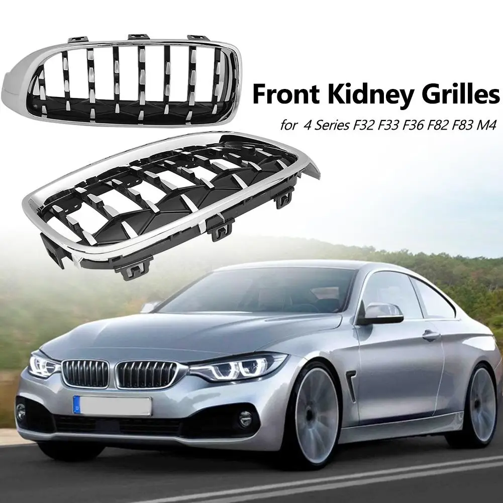 

Coupe Cabrio Front Bumper Kidney Grilles Simplicity Meteor Bright Black Durable Practical for BMW 4 Series F32 F33 F36 F82 F83 M