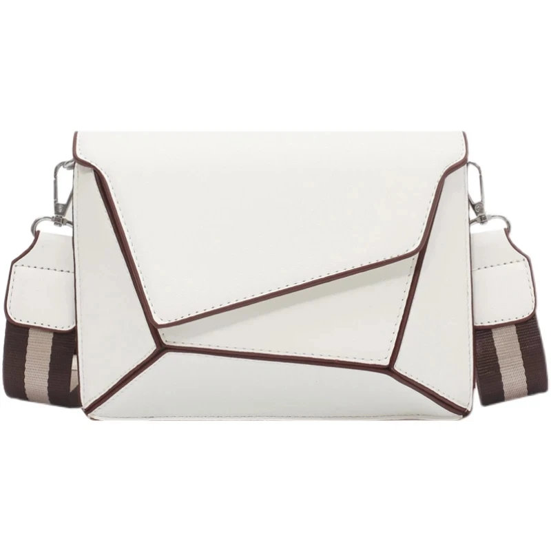 

Splicing Square Crossbody bag 2021 New Quality Matte Leather Women's Designer Handbag Wide Shoulder strap Shoulder Messenger Bag