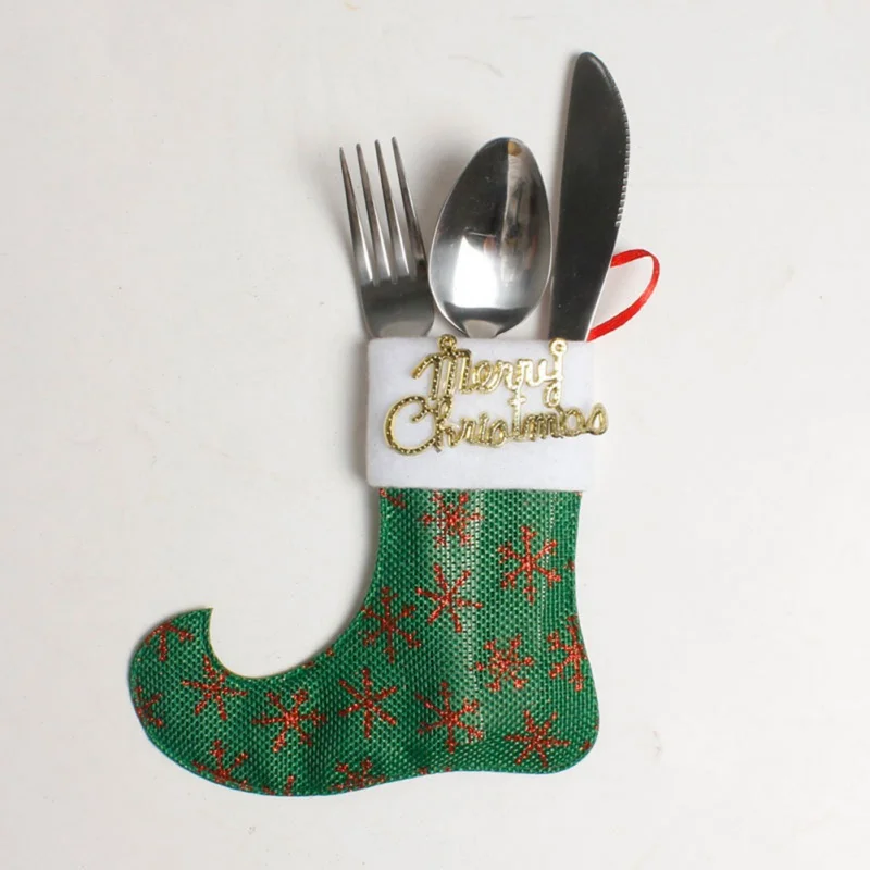 2 шт Рождественская декоративная вилка ложка крышка милая сумка для посуды