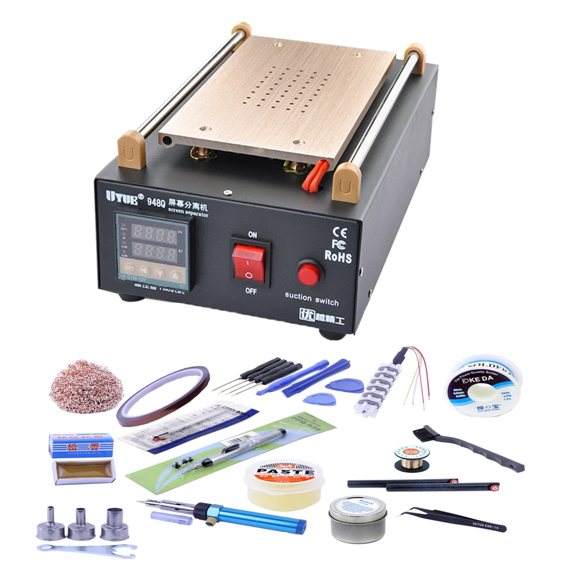

2Pcs 948Q Built-in Pump Vacuum Glass LCD Screen Touch Screen Separator Machine Max 7 inches Mobile Phone Disassemble Repair Tool