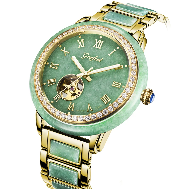 

Часы наручные мужские нефритовые, роскошные механические водонепроницаемые в высококачественной коробке, в подарок