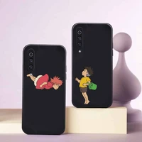ponyo on the cliff anime cartoon phone case black color for samsung s21 ultra s20 fe s10 note 20 10 plus a52 a32 a12 a72 a71