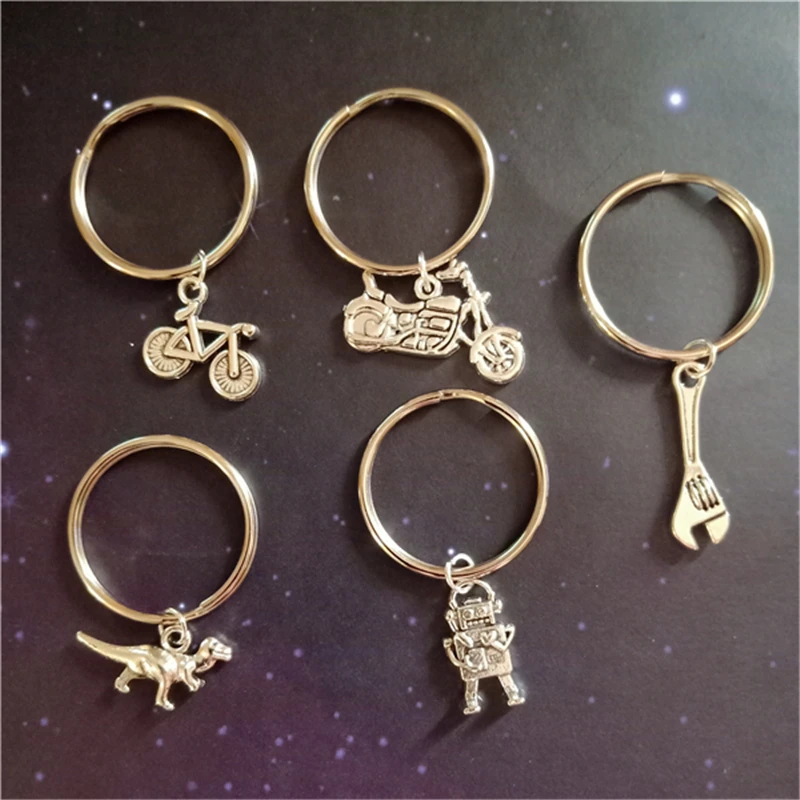 5 шт./лот ручной работы панк брелок робот кольцо Выпускной мужской подарок модные