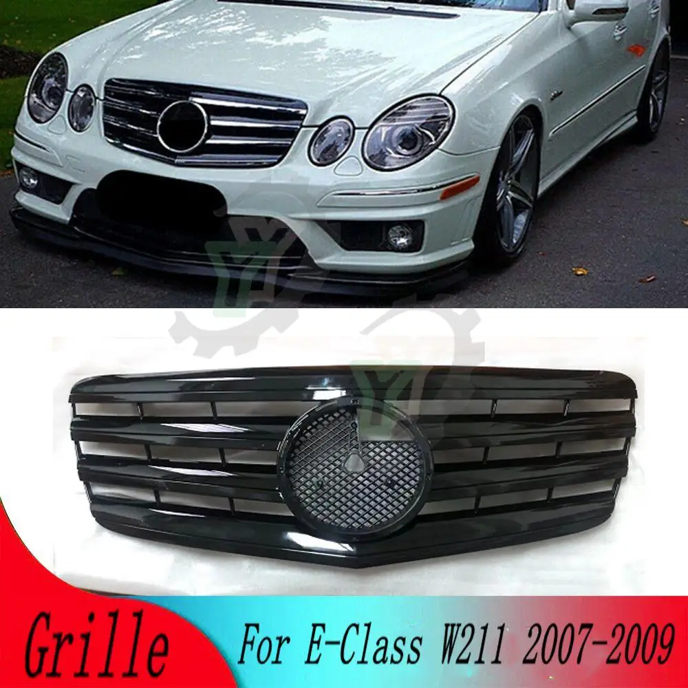 

High quality ABS car front grille For Mercedes-Benz E-Class E500 E550 E280 E320 E350 2007 2008 2009 Front bumper racing grill