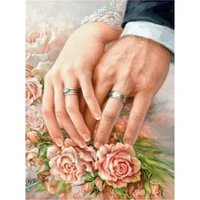 couple holding hands rose diamond painting 5d diy full embroidery painting needlework cross stitch mosaic kit wedding decor gift